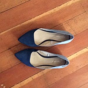 Calvin Klein two-tone blue suede flats